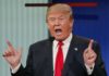Trump Targets Media and Democrats Over Coverage of Iran US President Donald J Trump wrapped in Blue suit with red tie, shouting on media persons