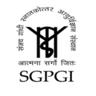 LOGO of Sanjay Gandhi Post Graduate Institute of Medical Sciences, Lucknow. It appears in the black letters on white base. 