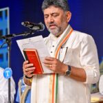 Congress Leader DK Shivakumar taking oath on the occasion of Karnataka CM oath ceremony