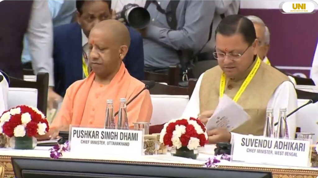 UP CM Yogi Adityanath taking part in the meeting of 11th Niti Aayog meeting 2026