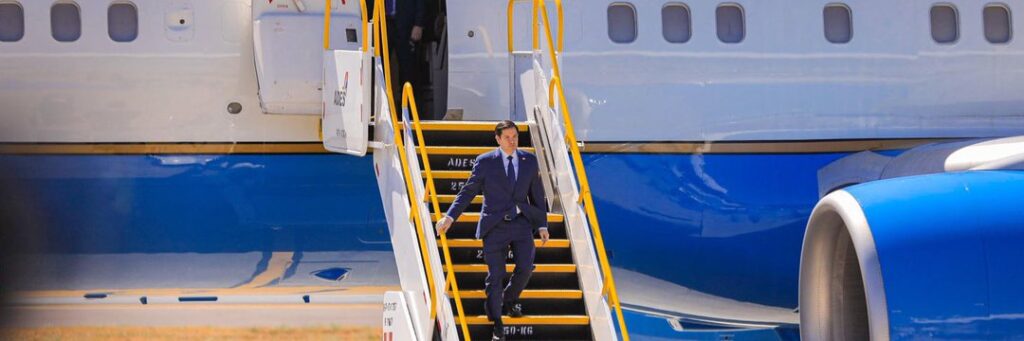 US Secretary of State Marco Rubio stepping down from his official aircraft