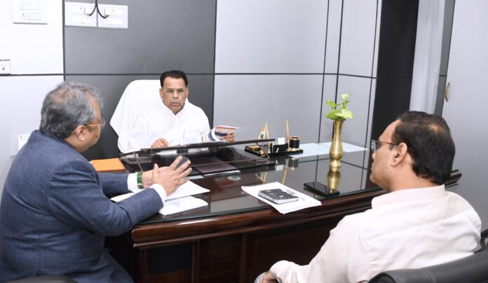 Narendra Kashyap, Minister of state with independent charge for Backward class welfare and special abilities persons reviewing the actual status of Schemes running on the ground