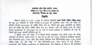 Government Order signed by Secretary of UPPCS in regard to APS exam that non found suitable