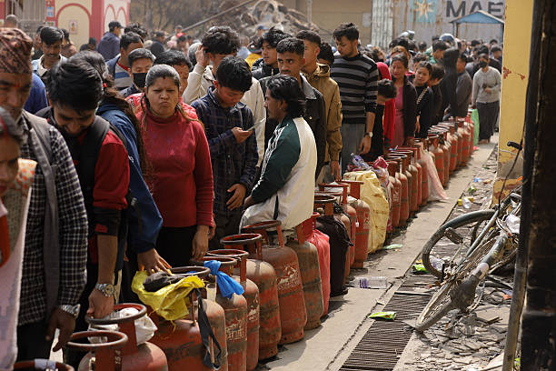 People are queing to get Domestic LPG